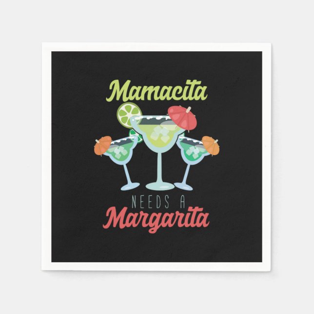 Serviette En Papier Mamacita A Besoin D'Un Cocktail Mexicain Margarita (Devant)