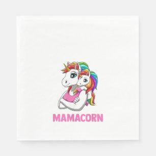 Serviette En Papier Mamacorn Femme - Mère Fille Unicorne Réservoir À