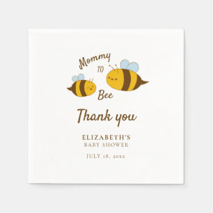 Serviette En Papier Maman à Bébé Baby Shower Merci Cute Jaune