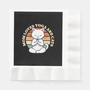Serviette En Papier Maman aime les chats et le yoga