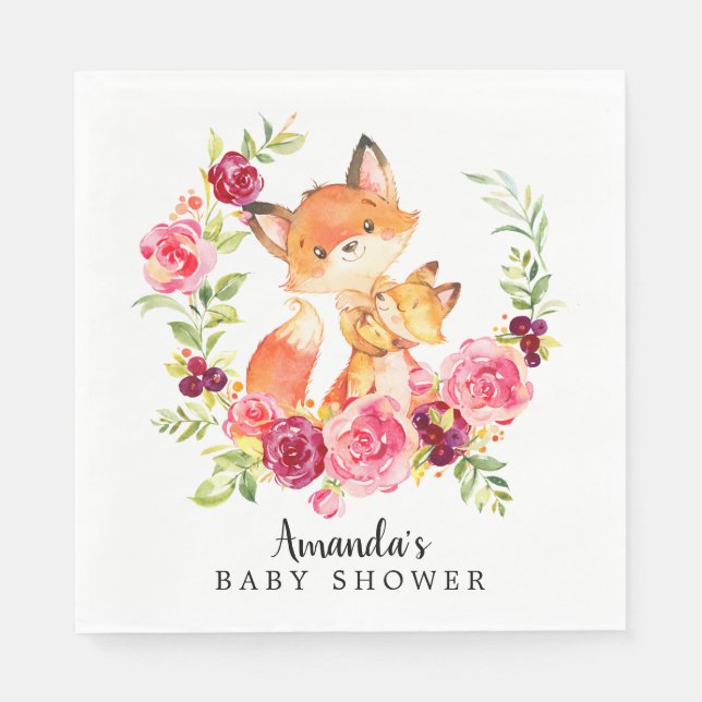 Serviette En Papier Maman & Baby Fox filles Douche Papier serviettes (Devant)