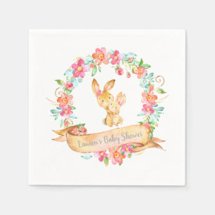 Serviette En Papier Maman Bébé Lapin Floral Wreath Spring Shows Event