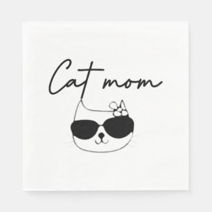 Serviette En Papier maman chat drôle