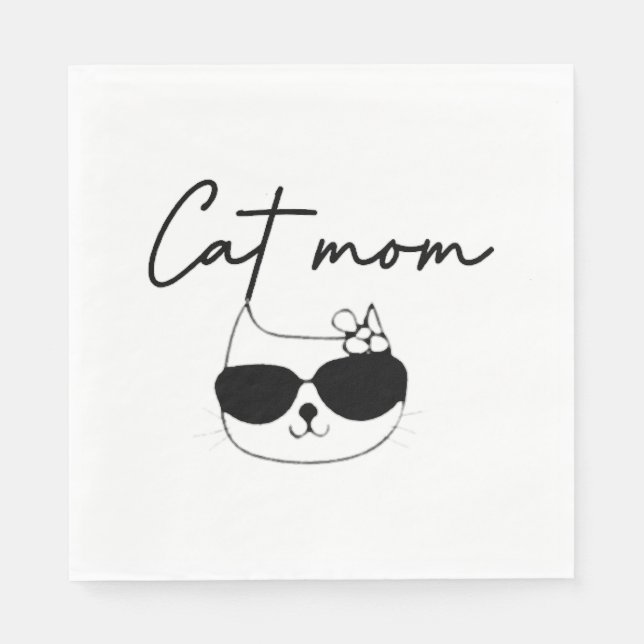 Serviette En Papier maman chat drôle (Devant)