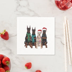Serviette En Papier Maman Chien Amoureuse De Doberman Noël Vacances