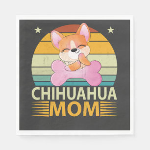 Serviette En Papier Maman chihuahua vintage Fête des mères amoureux de