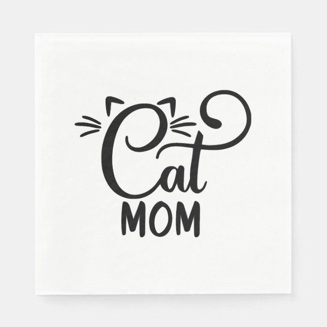 Serviette En Papier Maman de chat (Devant)