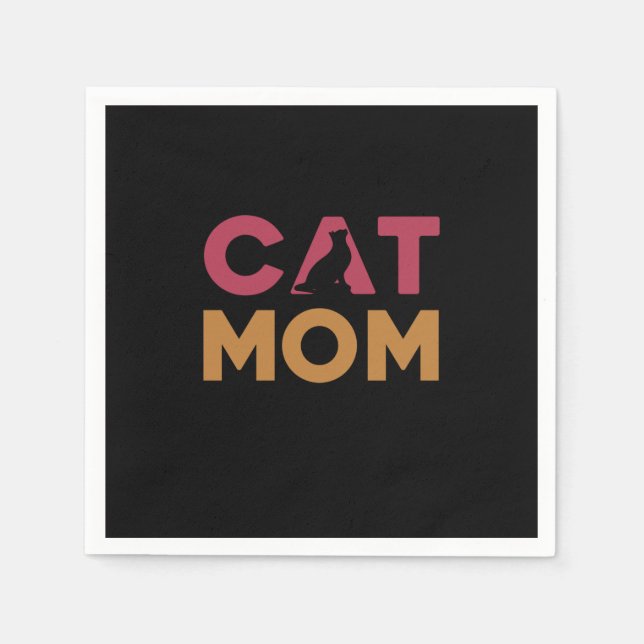 Serviette En Papier Maman de chat (Devant)