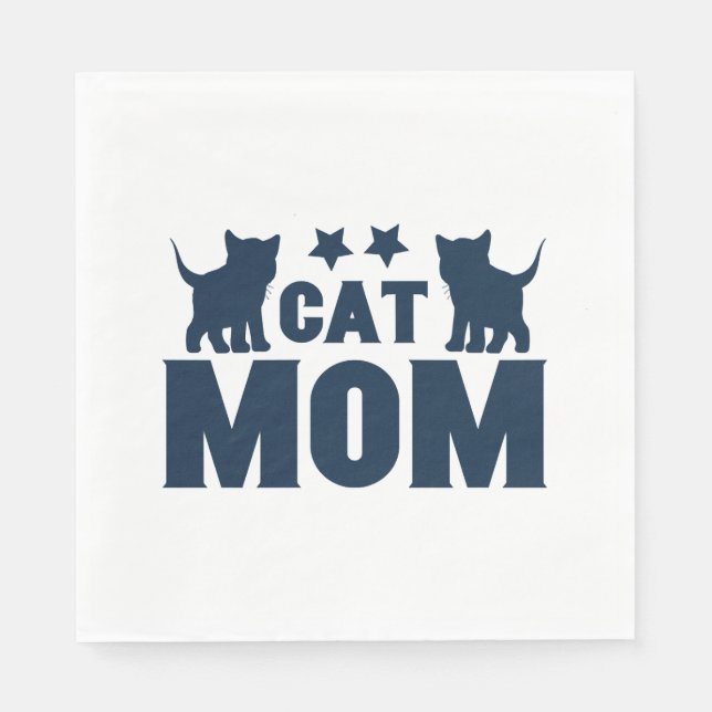 Serviette En Papier Maman de chat (Devant)