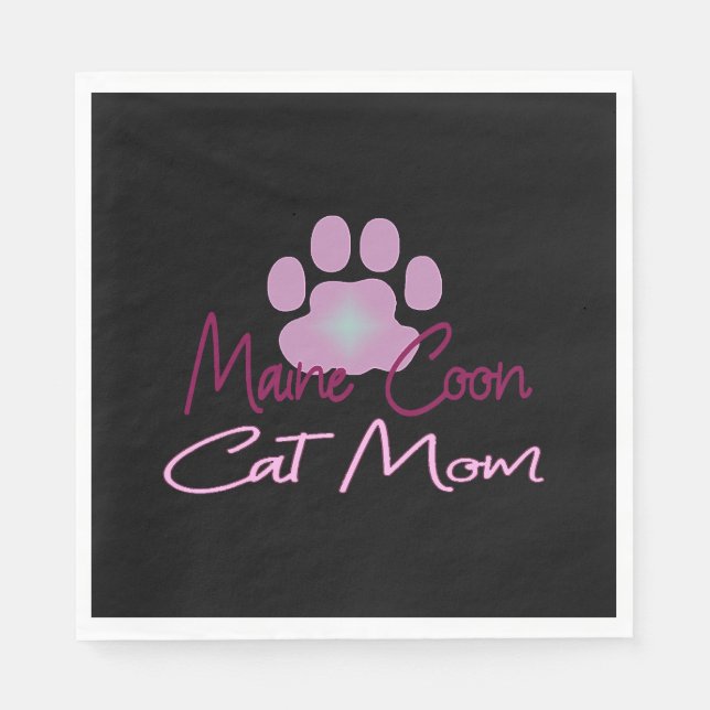 Serviette En Papier Maman de chat du Maine (Devant)