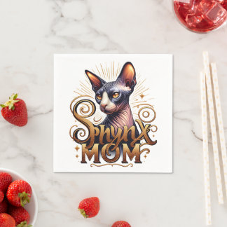 Serviette En Papier Maman de chat Sphynx