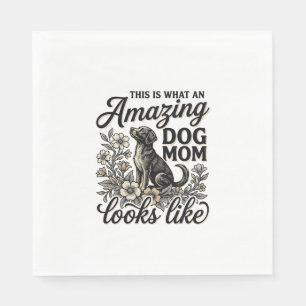 Serviette En Papier Maman de chien incroyable Design floral vintage po