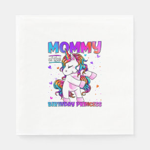 Serviette En Papier Maman de la princesse d'anniversaire fille qui se