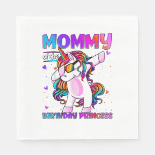 Serviette En Papier Maman de l'anniversaire Princesse fille Dabbing Un