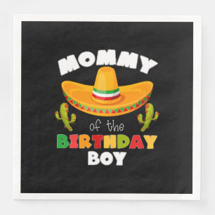 Serviette En Papier Maman du garçon du jour de l'anniversaire Cinco de