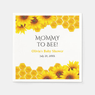 Serviette En Papier Maman en nid d'abeille jaune pour la Baby Shower B