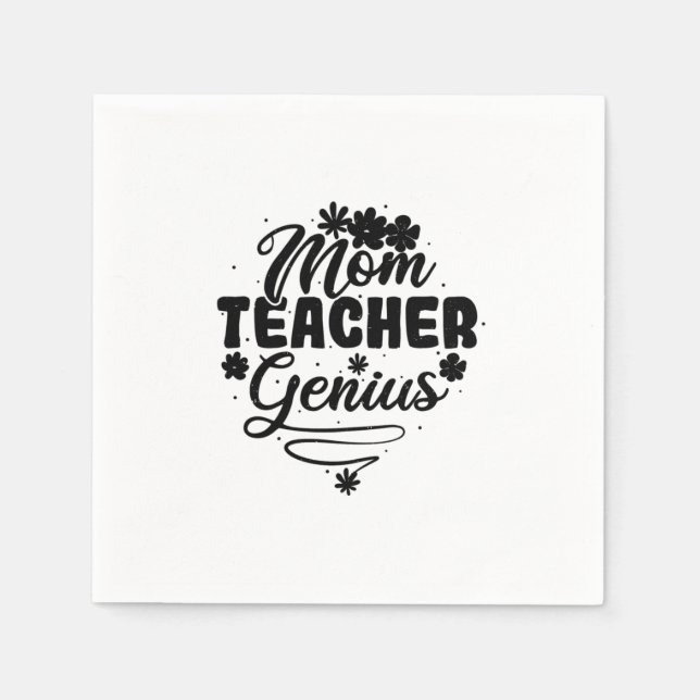 Serviette En Papier Maman Enseignant Genius (Devant)