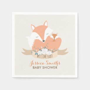 Serviette En Papier Maman et bébé Baby shower Red Fox