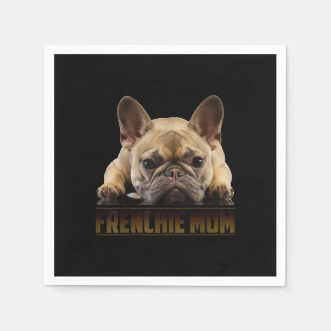 Serviette En Papier maman frenchie | cadeau de maman bulldog (Devant)