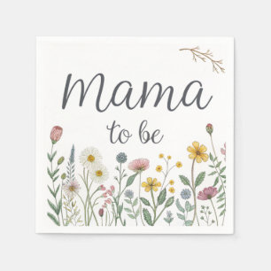 Serviette En Papier Maman future maman aux fleurs sauvages colorées Fê