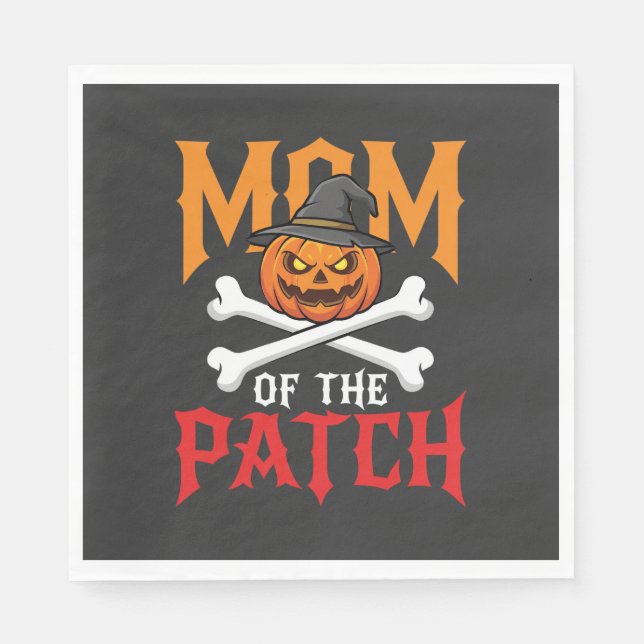Serviette En Papier Maman Halloween de Patch Pumpkin Sorcière (Devant)