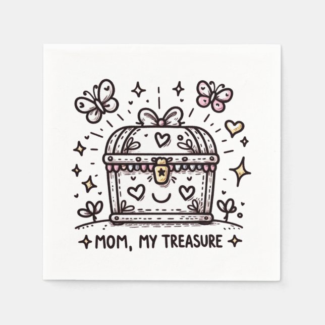 Serviette En Papier Maman Mon trésor (Devant)