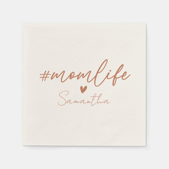 Serviette En Papier Maman Vie - Design de charme rustique (Devant)