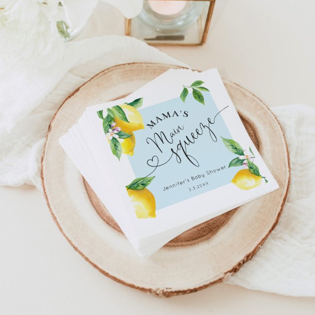 Serviette En Papier Mamas citron bleu principal serrer les serviettes  (Créateur téléchargé)