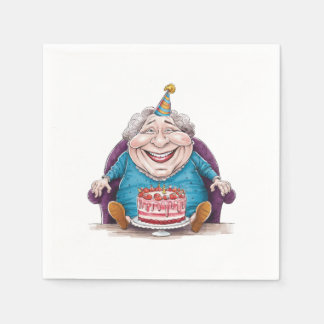 Serviette En Papier Mamie drôle Gâteau énorme & Cadeau en espèces