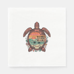 Serviette En Papier Mamie drôle Turtle Beach Vintage Shirt Design_1