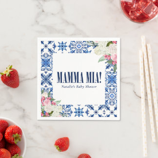 Serviette En Papier Mamma Mia Blue Floral
