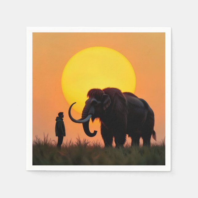 Serviette En Papier Mammoth laine et homme (Devant)