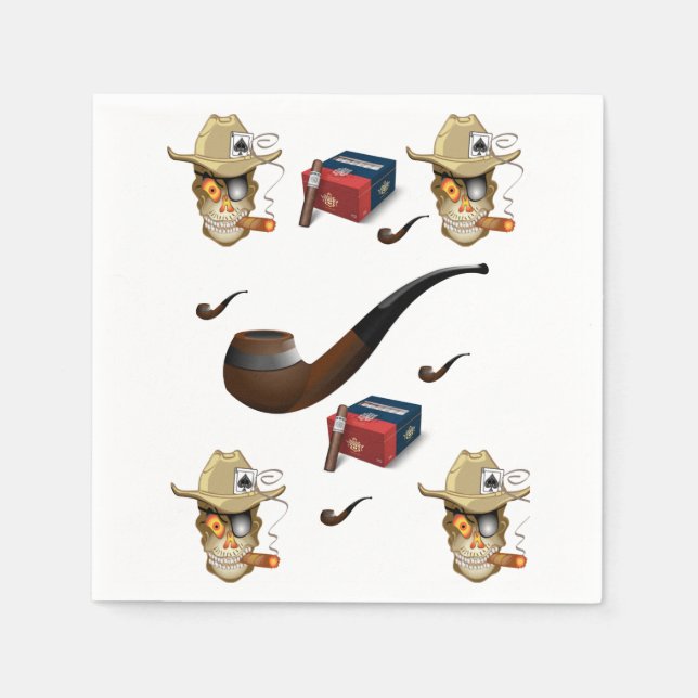 Serviette En Papier Man Cave Cigar Lighter Napkin (Devant)
