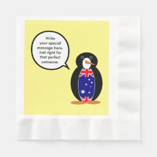 Serviette En Papier Manchot australien parlant Mme personnalisé