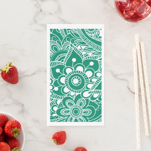 Serviette En Papier Mandala 48 de luxe (En situation)