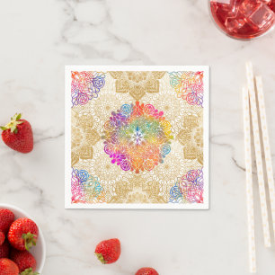 Serviette En Papier Mandala Art coloré