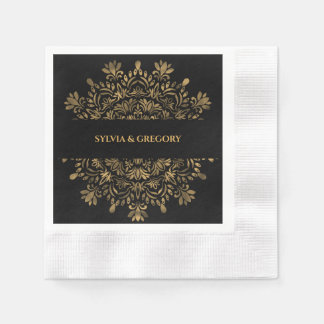 Serviette En Papier Mandala art déco traditionnel élégant luxe or