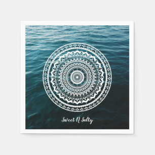 Serviette En Papier Mandala Blanc Laissez la mer vous libérer