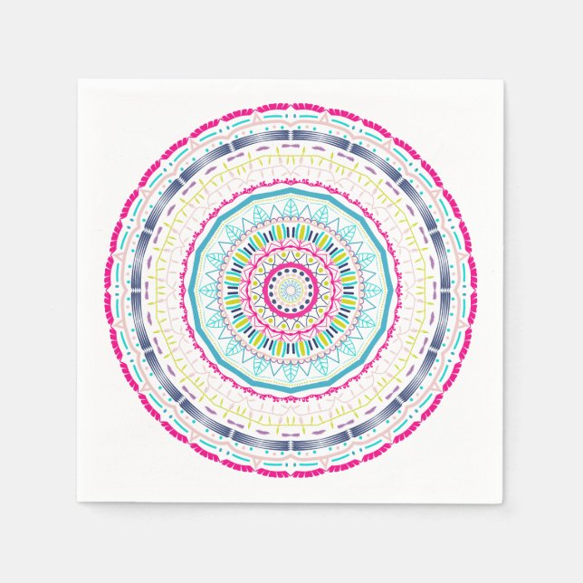 Serviette En Papier mandala coloré (Devant)