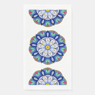 Serviette En Papier Mandala en bleu 