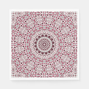 Serviette En Papier Mandala est bordeaux-gris
