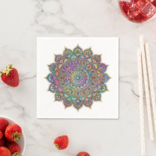Serviette En Papier Mandala Inde Style 1