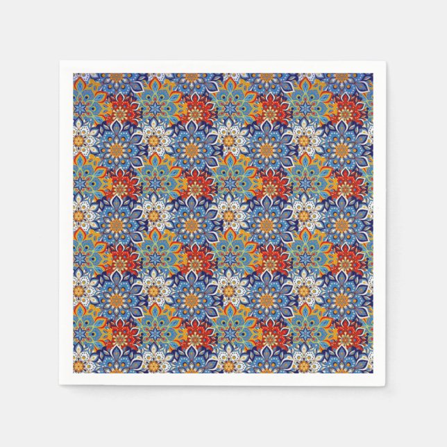 Serviette En Papier mandala lumineux  (Devant)