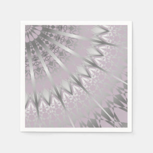 Serviette En Papier Mandala mauve argenté