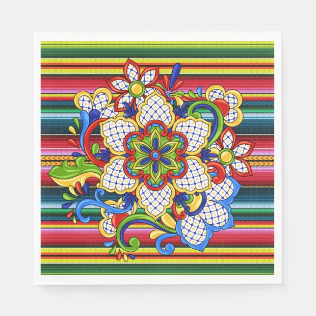 Serviette En Papier Mandala mexicain (Devant)