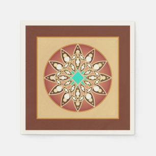 Serviette En Papier Mandala motif au caramel et au chocolat