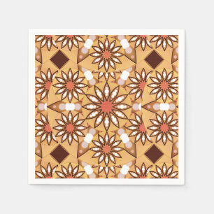 Serviette En Papier Mandala motif, bronzage caramel, chocolat