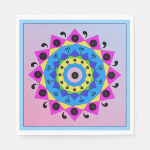 Serviette En Papier Mandala Paper Napkin