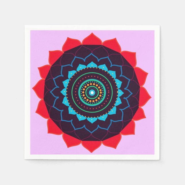 Serviette En Papier Mandala Vector Art Paper Napkin (Devant)