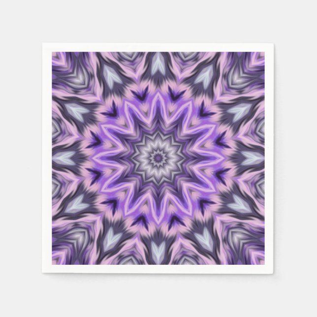 Serviette En Papier Mandala violette Lilac (Devant)